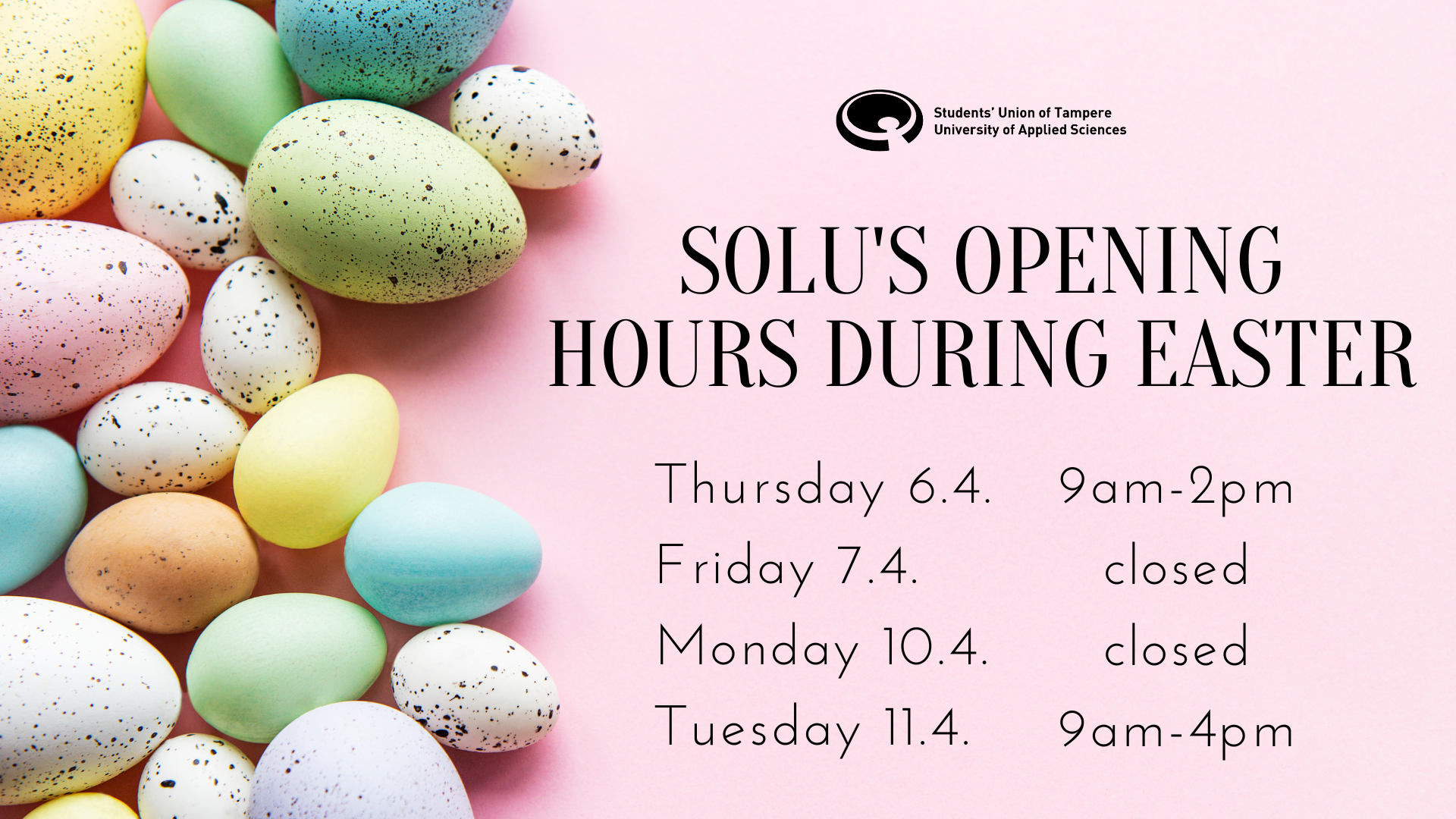 Solu’s opening hours during Easter